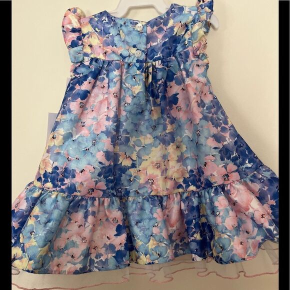 Bonnie Baby pastel blue, pink, gauze lining 2 pc dress set, brand new, - Picture 4 of 12